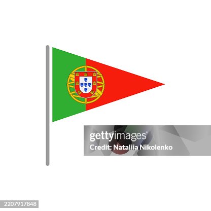 Portugal - Flag Pin Flat Triangular Icon. Portugal - Flag Pin Flat Triangular Icon.