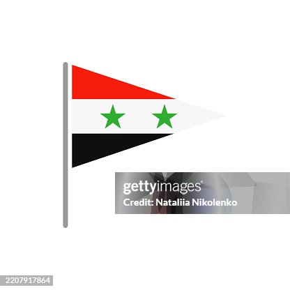 Syria - Flag Pin Flat Triangular Icon. Syria - Flag Pin Flat Triangular Icon.