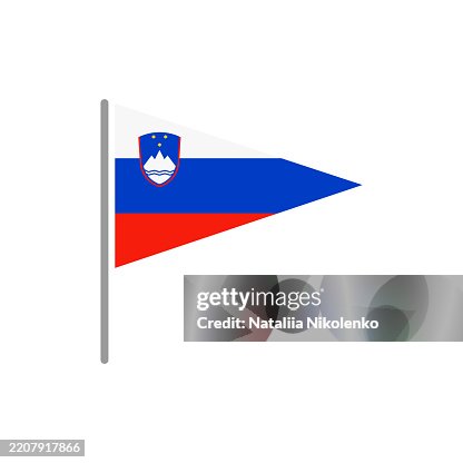 Slovenia - Flag Pin Flat Triangular Icon. Slovenia - Flag Pin Flat Triangular Icon.