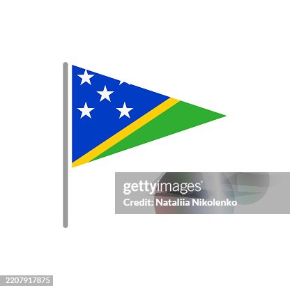 Solomon Islands - Flag Pin Flat Triangular Icon. Solomon Islands - Flag Pin Flat Triangular Icon.