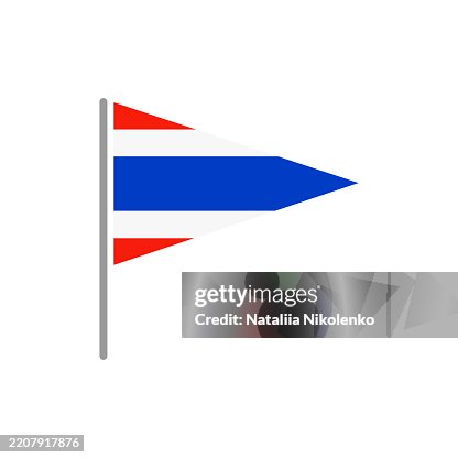 Thailand - Flag Pin Flat Triangular Icon. Thailand - Flag Pin Flat Triangular Icon.