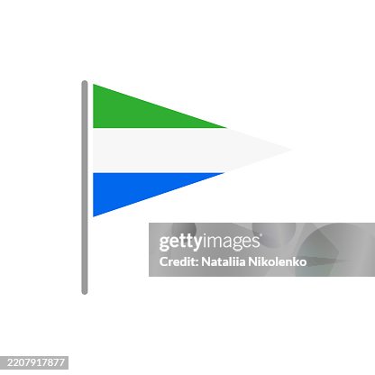 Sierra Leone - Flag Pin Flat Triangular Icon. Sierra Leone - Flag Pin Flat Triangular Icon.