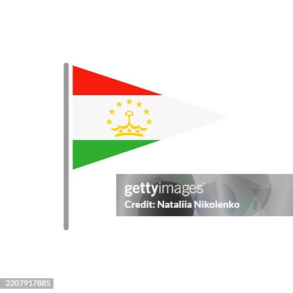 Tajikistan - Flag Pin Flat Triangular Icon. Tajikistan - Flag Pin Flat Triangular Icon.