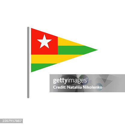 Togo - Flag Pin Flat Triangular Icon. Togo - Flag Pin Flat Triangular Icon.