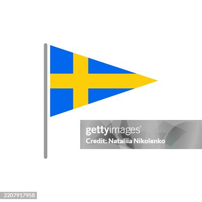 Sweden - Flag Pin Flat Triangular Icon. Sweden - Flag Pin Flat Triangular Icon.