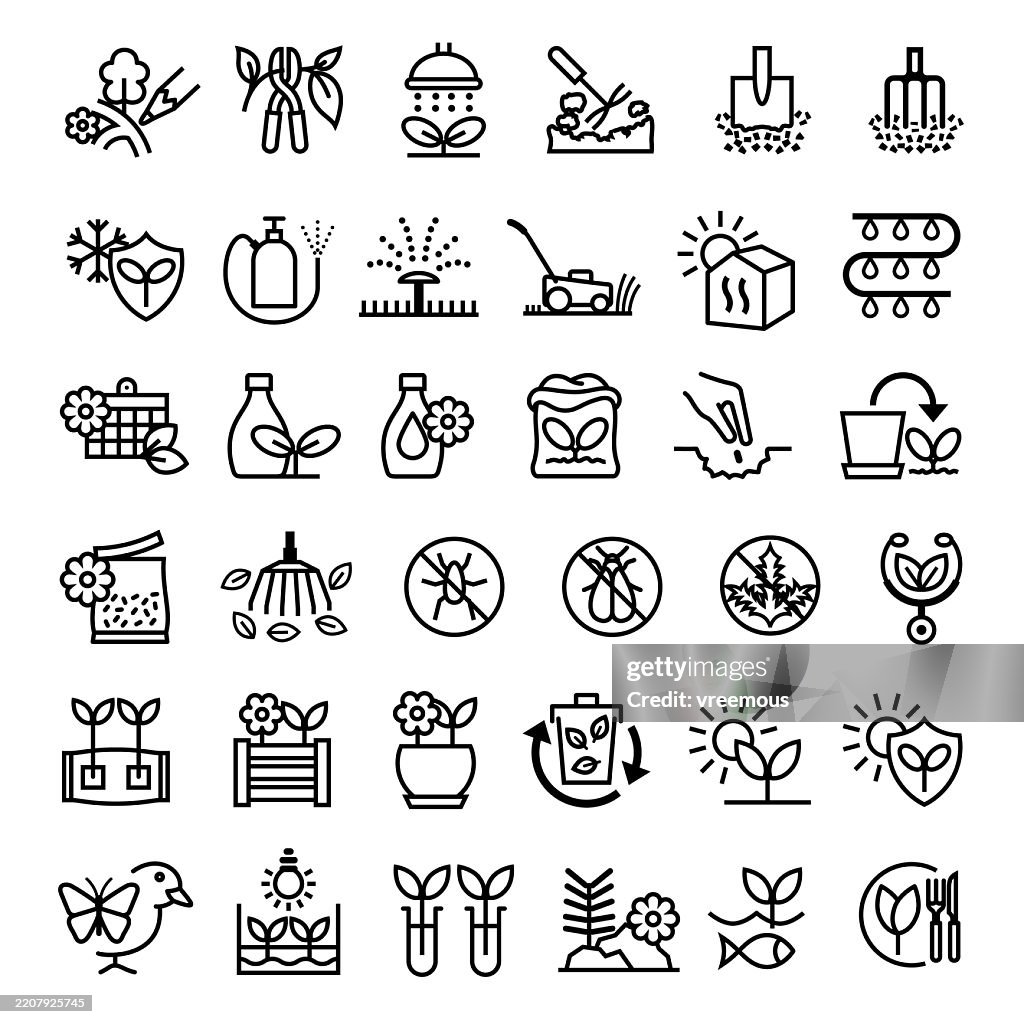 Gardening and Garden Products Icons