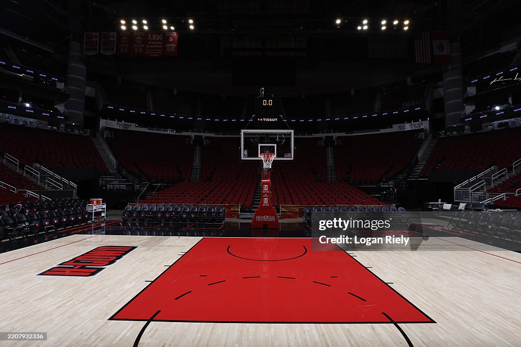 Houston Rockets Summit Court Overall view of the court before the game between the Oklahoma City ...