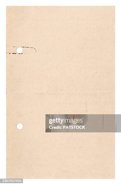beige-colored paper sheet with rerforations - trombone photos et images de collection