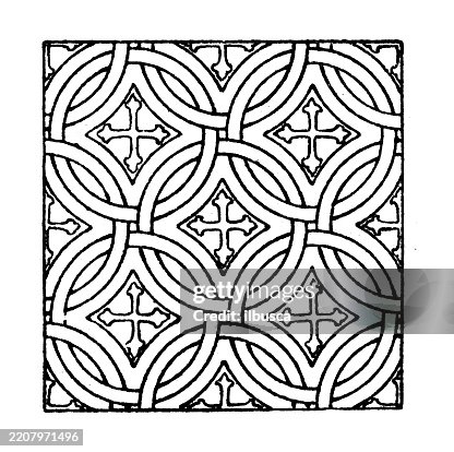 Repeating Ornament (Circle mosaic), Decoration, Design Element Repeating Ornament (Circle mosaic), Decoration, Design Element