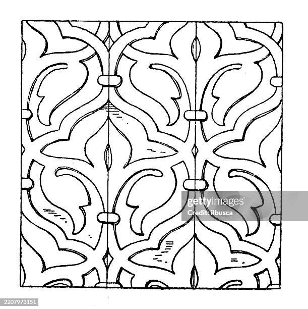 repeating ornament (mural painting diapers), decoration, design element - wall corner stock illustrations
