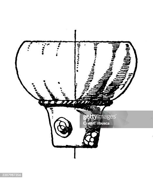 decorated objects: crockery, pottery and vessels: drinking utensil: romer or rummer - chalice stock illustrations