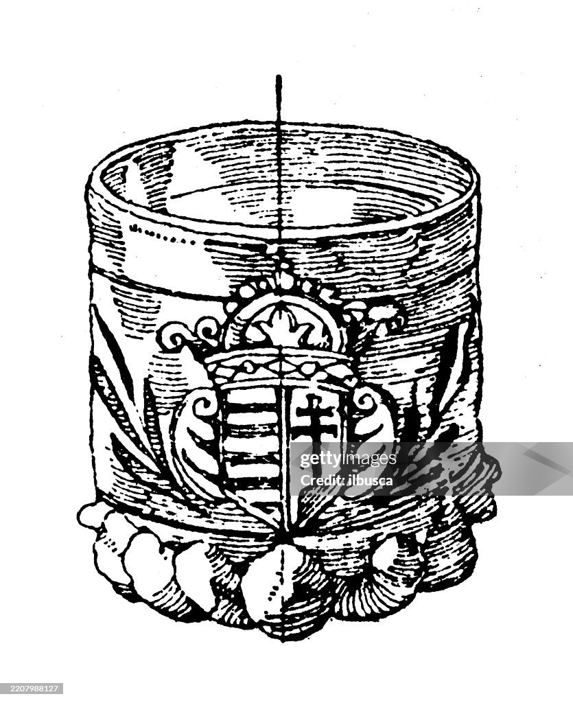 Decorated objects: crockery, pottery and vessels: Drinking utensil