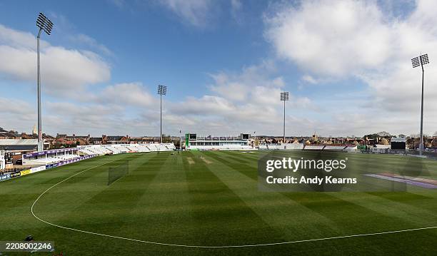 General view of the ground during Day Two of the Rothesay County Championship match between Northamptonshire and Kent at The County Ground on April...