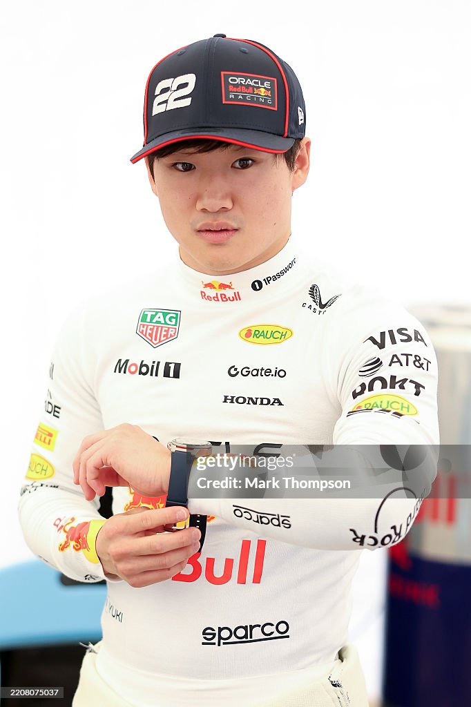 Oracle Red Bull Racing Japan Yuki Tsunoda of Japan and Oracle Red Bull Racing prepares to drive ...