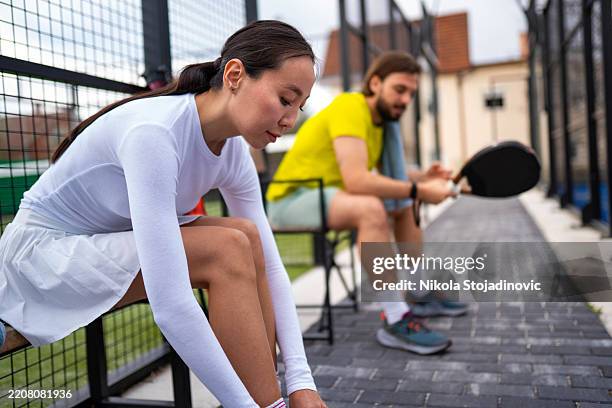 we are ready to play padel - paddle ball stock pictures, royalty-free photos & images