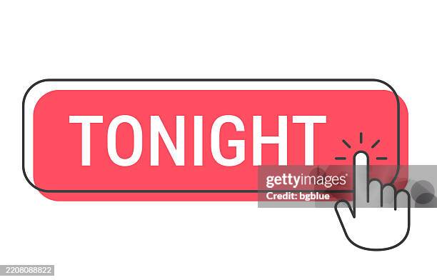 tonight - click button with hand cursor on white background - moving boxes night stock illustrations