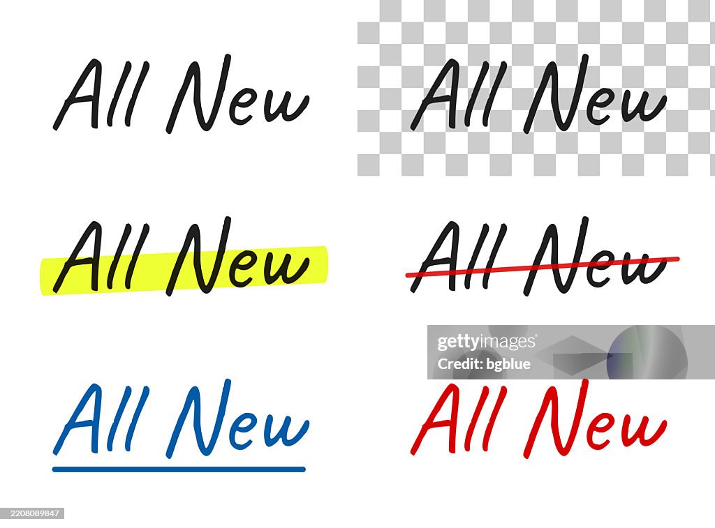 All Out Text All New Handwritten Text Highlighted Crossed Out Underlined On Blank ...