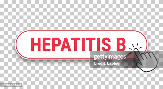 Hepatitis B - 3D click web button with hand cursor on blank background Hepatitis B - 3D click web button with hand cursor on blank background