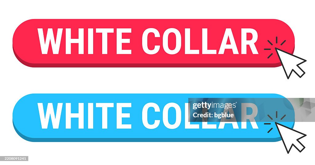 White Collar - Red and Blue buttons with cursor on white background