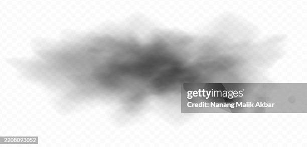 illustrations, cliparts, dessins animés et icônes de dark and black smoke or clouds with transparent background - fumée