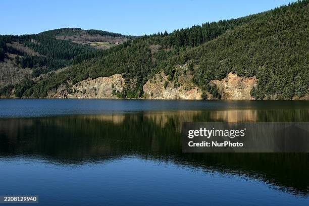 Doizieux Dam in the Pilat Regional Natural Park in France, on April 5 during Operation Pilat Propre.