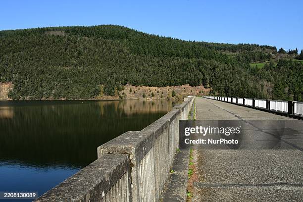 Doizieux Dam in the Pilat Regional Natural Park in France, on April 5 during Operation Pilat Propre.