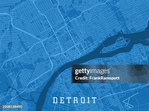 Detroit MI City Vector Road Map Blue Horizontal Detroit MI City Vector Road Map Blue Horizontal