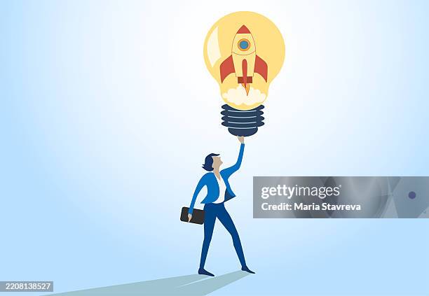 fast start up business to goal and success objective target and solution concept. - pushing forward stock illustrations