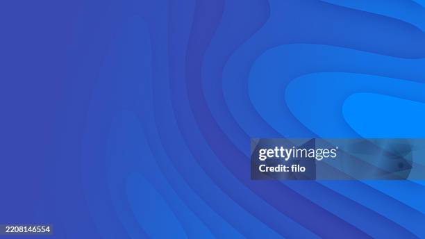 stockillustraties, clipart, cartoons en iconen met blue topographic 3d layers background - topografische kaart