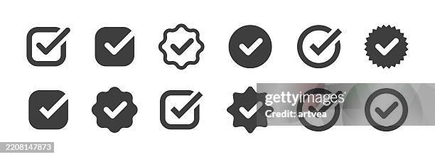 illustrazioni stock, clip art, cartoni animati e icone di tendenza di set di icone dell'account verificato - economia e finanza