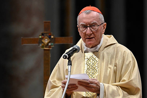 The Vatican Secretary of State cardinal Pietro Parolin presides at Mass marking the 20th anniversary of the death of Pope St. John Paul II at St....