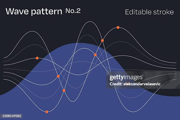 illustrations, cliparts, dessins animés et icônes de fond abstrait technologie ondulés - onde sinusoïdale