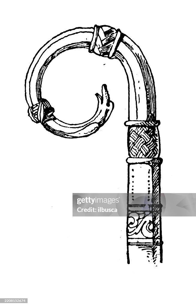 Decorated metal objects, utensils, tools: Crosier and monstrance
