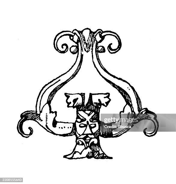 decorated metal objects, utensils, tools: door knocker - door knocker stock illustrations