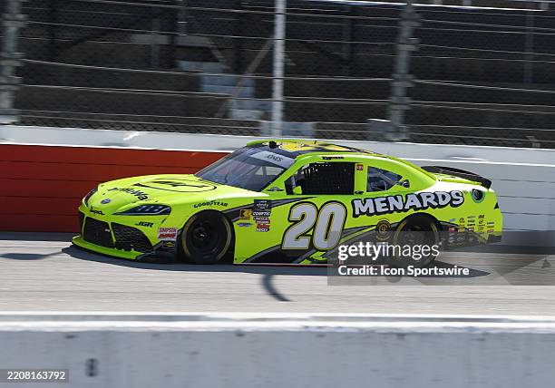 Brandon Jones races down the front stretch during the running of the NASCAR Xfinity Series Sport Clips Haircuts VFW Help a Hero 200 on April 05 at...