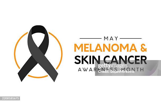 melanoma and skin cancer awareness month card, banner, may. vector - skin cancer stock illustrations