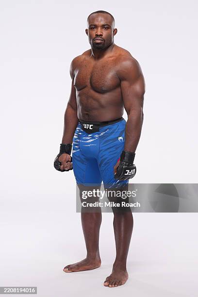 Torrez Finney poses for a portrait during a UFC photo session on April 2, 2025 in Las Vegas, Nevada.