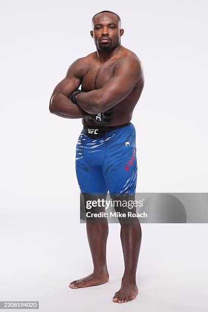 Torrez Finney poses for a portrait during a UFC photo session on April 2, 2025 in Las Vegas, Nevada.