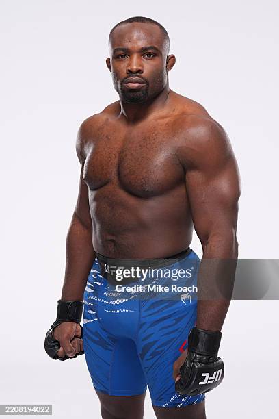 Torrez Finney poses for a portrait during a UFC photo session on April 2, 2025 in Las Vegas, Nevada.