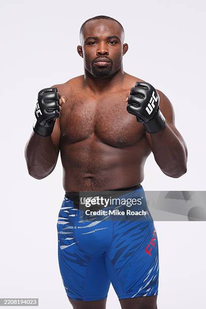 Torrez Finney poses for a portrait during a UFC photo session on April 2, 2025 in Las Vegas, Nevada.