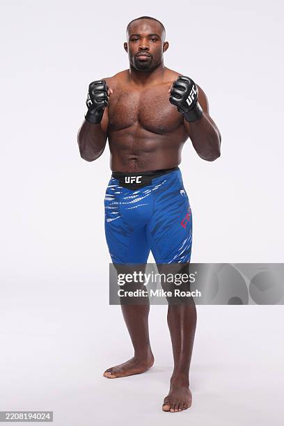 Torrez Finney poses for a portrait during a UFC photo session on April 2, 2025 in Las Vegas, Nevada.