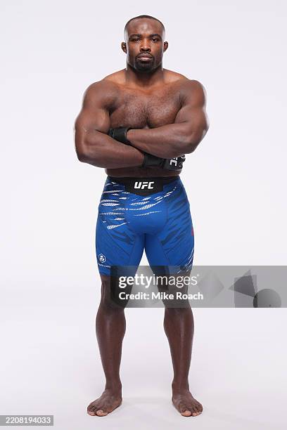 Torrez Finney poses for a portrait during a UFC photo session on April 2, 2025 in Las Vegas, Nevada.