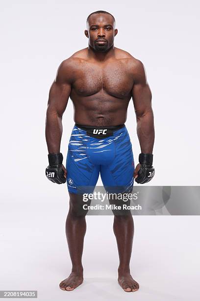 Torrez Finney poses for a portrait during a UFC photo session on April 2, 2025 in Las Vegas, Nevada.