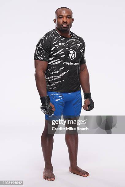 Torrez Finney poses for a portrait during a UFC photo session on April 2, 2025 in Las Vegas, Nevada.
