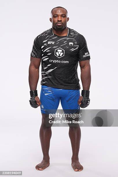 Torrez Finney poses for a portrait during a UFC photo session on April 2, 2025 in Las Vegas, Nevada.