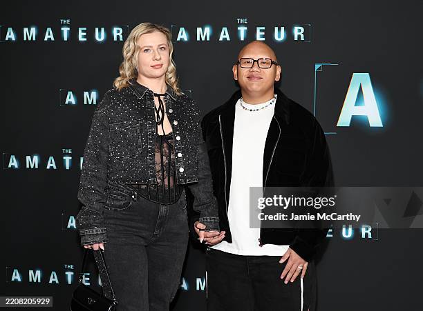 Jacob Batalon attends "The Amateur" world premiere at Jazz at Lincoln Center on April 02, 2025 in New York City.
