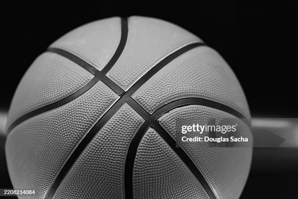 basketball game ball - black and white - black and white basketball court stock pictures, royalty-free photos & images