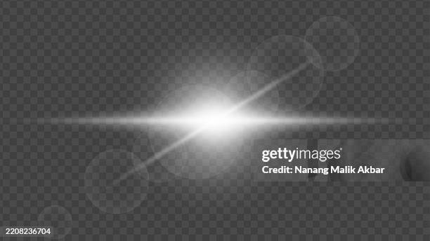 white sunlight or flare light effect with transparent background - yellow light background stock illustrations