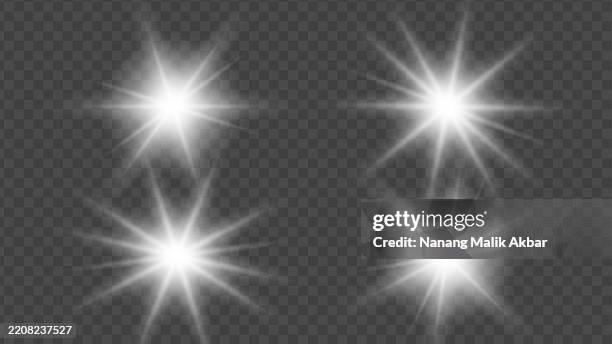 white sunlight or flare light effect set with transparent background - colour explosion transparent background stock illustrations
