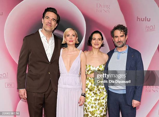Rob Delaney, Michelle Williams, Jenny Slate, and Jay Duplass attend FX's "Dying For Sex" New York premiere at SVA Theater on April 02, 2025 in New...